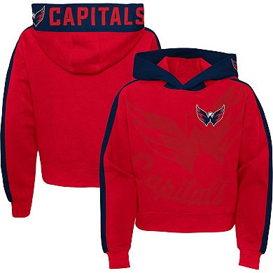 Girls Youth Red Washington Capitals Record Setter Pullover Hoodie