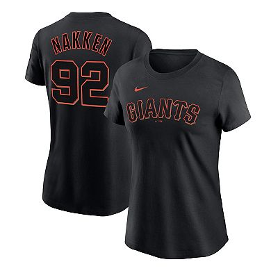 Women's Nike Alyssa Nakken Black San Francisco Giants Name & Number T-Shirt
