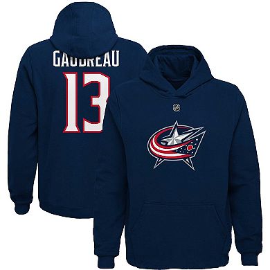 Youth Johnny Gaudreau Navy Columbus Blue Jackets Player Name & Number Hoodie