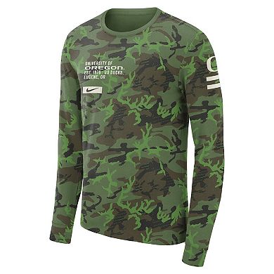 Men's Nike Camo Oregon Ducks Military Long Sleeve T-Shirt