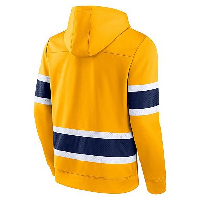 Men's Fanatics Branded Gold Nashville Predators Powerplay Warrior Pullover Hoodie