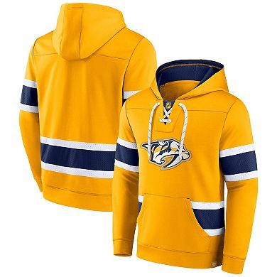 Men's Fanatics Branded Gold Nashville Predators Powerplay Warrior Pullover Hoodie