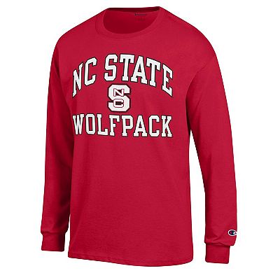 Men's Champion Red NC State Wolfpack High Motor Long Sleeve T-Shirt