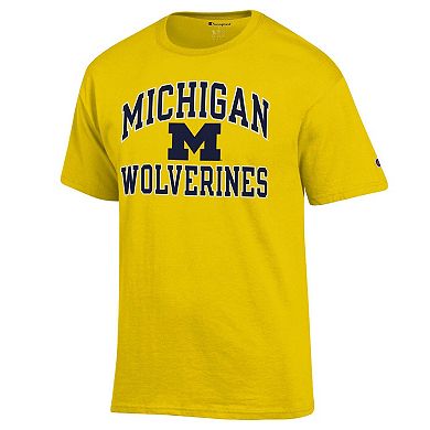 Men's Champion Maize Michigan Wolverines High Motor T-Shirt