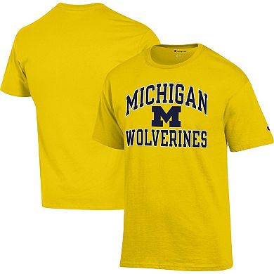 Men's Champion Maize Michigan Wolverines High Motor T-Shirt