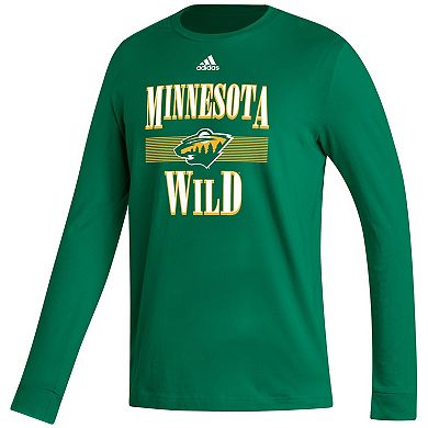 Men's adidas Kelly Green Minnesota Wild Reverse Retro 2.0 Fresh Playmaker Long Sleeve T-Shirt