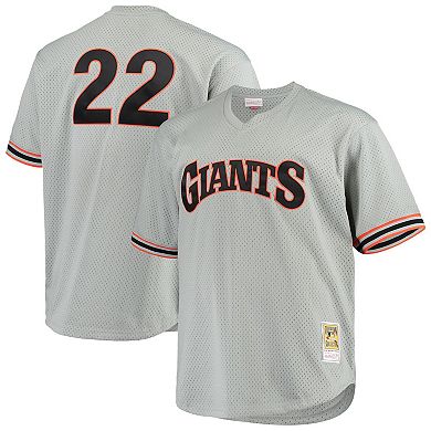 Men's Mitchell & Ness Will Clark Gray San Francisco Giants Big & Tall Cooperstown Collection Mesh Batting Practice Jersey