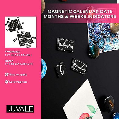 Calendar Magnets for Whiteboard and Refrigerator, Magnetic Days of the Week and Months (50 Piece Set)