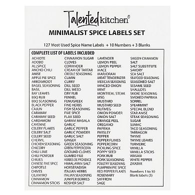 Talented Kitchen 140 Pack Gold Spice Jar Labels, Stickers for Seasoning, Herb & Spice Rack Storage Organization