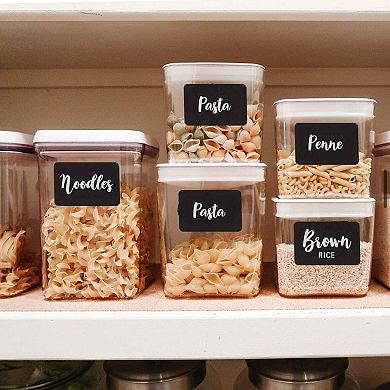 Talented Kitchen 128 Chalkboard Pantry Labels 128 Kitchen Pantry Names  Food Label Sticker, Water Resistant Pantry Labels for Containers, Chalkboard Labels Jar Labels Pantry Organization and Storage