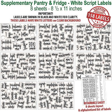 158 Pcs Clear Preprint Pantry Label Sticker For Fridge Storage Kitchen Organizer