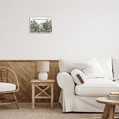 Stupell Home Decor Mountains are Calling White Framed Wall Art
