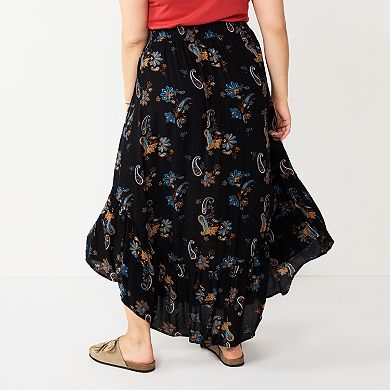 Juniors' Plus Size SO® Flounced Hem Maxi Skirt