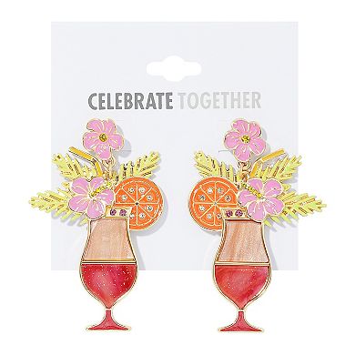 Celebrate Together™ Gold Tone Fruit & Flower Cocktail Earrings