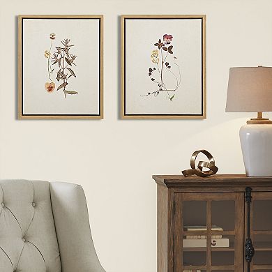 Martha Stewart French Herbarium Framed Canvas Wall Art 2-piece Set