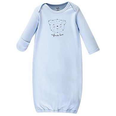 Touched by Nature Baby Organic Cotton Long-Sleeve Gowns 3pk, Infinite Love Bear, 0-6 Months