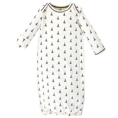 Touched by Nature Baby Organic Cotton Long-Sleeve Gowns 3pk, Prints, 0-6 Months