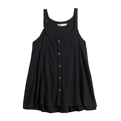 Juniors' SO® Relaxed Button Front Tank