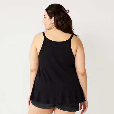 Juniors' Plus Size SO® Relaxed Button Front Tank
