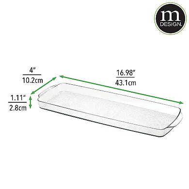 mDesign Long Plastic Bathroom Toilet Tank Storage Vanity Accessory Tray - Clear