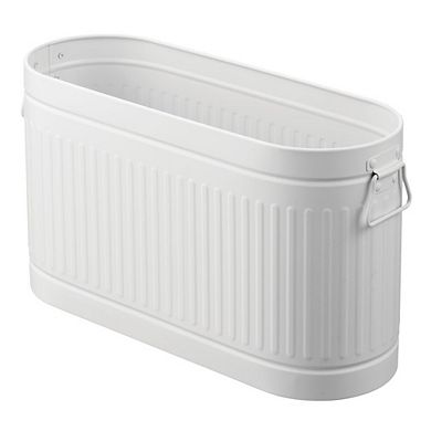 mDesign Large Steel Toilet Paper 6-Roll Bathroom Organizer Bin Box, Soft Brass