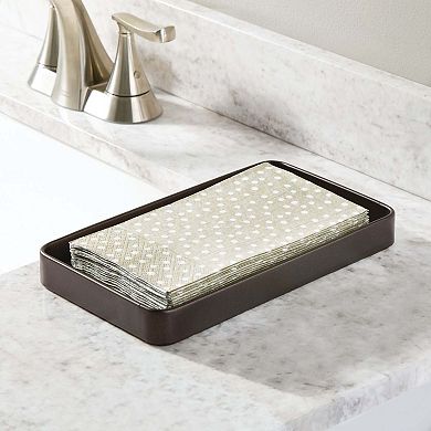 mDesign Metal Guest Hand Towel Paper Napkin Storage Tray Dispenser - Satin