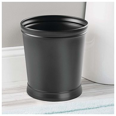 mDesign Metal Round Small Trash Can Wastebasket Garbage Bin