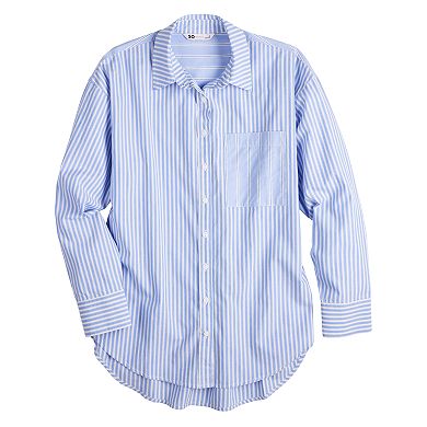 Juniors' SO® Oversized Poplin Shirt