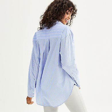 Juniors' SO® Oversized Poplin Shirt