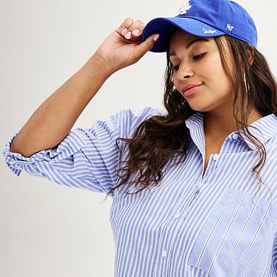 Juniors' Plus Size SO® Oversized Poplin Shirt