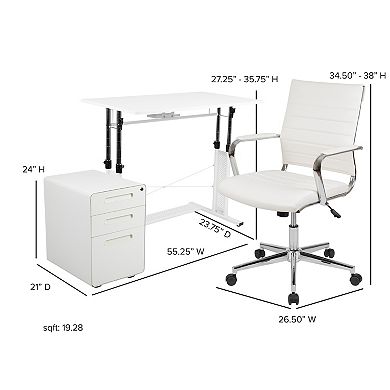 Flash Furniture Stiles Work From Home Kit 3-piece Set 