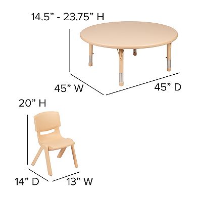 Flash Furniture Emmy Kids Adjustable Activity Table & Chairs 5-piece Set 