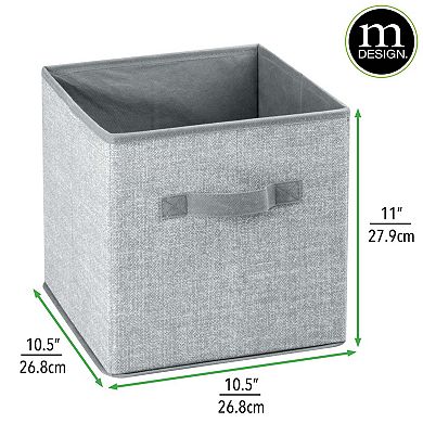 mDesign Fabric Closet Organizer Cube Bin - Textured Print, Small, 2 Pack - Gray