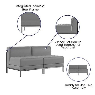 Flash Furniture Hercules Imagination Series LeatherSoft Reception Bench 2-piece Set