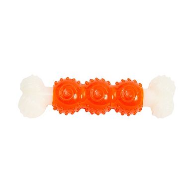 Country Living Life with Pets Durable TPR Nylon Dog Bone Chew Toy, Orange