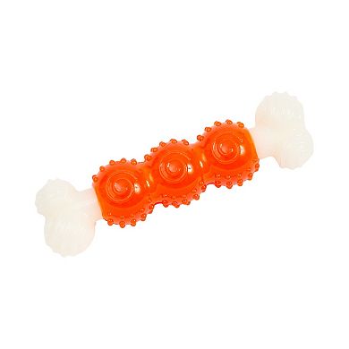 Country Living Life with Pets Durable TPR Nylon Dog Bone Chew Toy, Orange