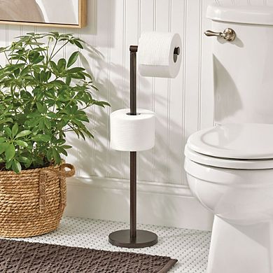 mDesign Xenos Stainless Steel Free-Standing Modern Toilet Paper Holder