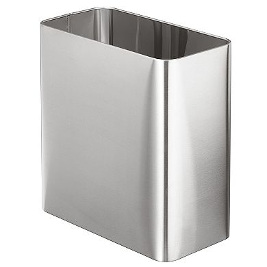 mDesign Stainless Steel Rectangular 2.6 Gallon Bathroom Trashcan, Bronze