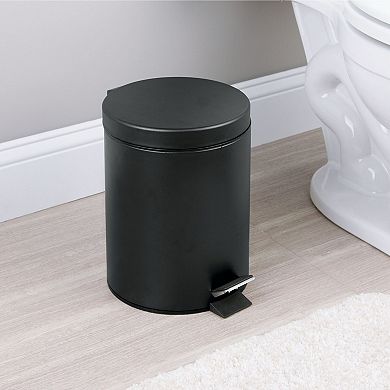 mDesign Toilet Brush Holder and Step Trash Can Set