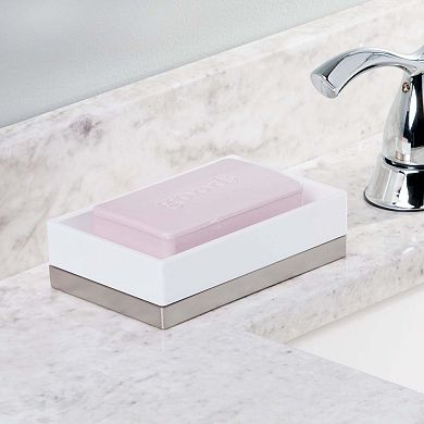 mDesign 4 Piece Plastic Bathroom Vanity Countertop Accessory Set