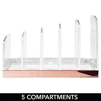 mDesign Plastic Makeup Organizer for Bathroom, 5 Sections