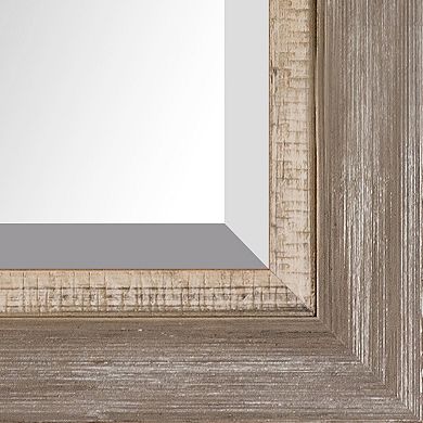 La Pastiche Miramar Beveled Distressed Gray Framed Wall Mirror