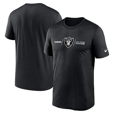 Men's Nike Black Las Vegas Raiders Horizontal Lockup Legend Performance T-Shirt