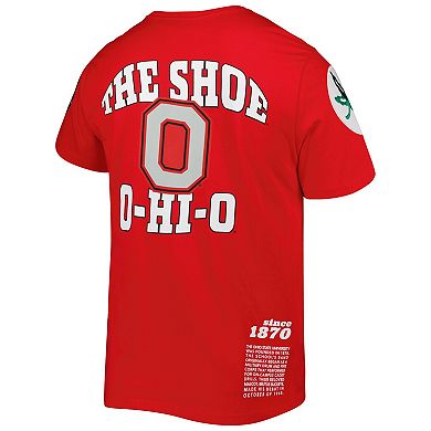 Men's Mitchell & Ness Scarlet Ohio State Buckeyes Team Origins T-Shirt