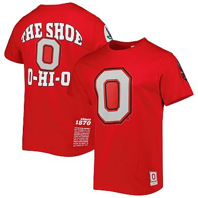 Men's Mitchell & Ness Scarlet Ohio State Buckeyes Team Origins T-Shirt