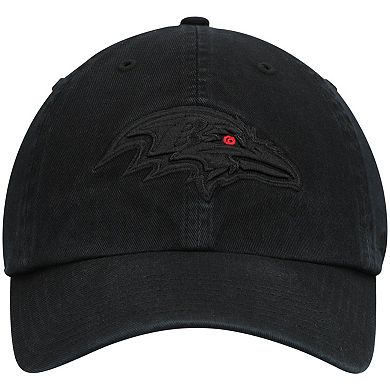 Men's '47 Black Baltimore Ravens Team Tonal Clean Up Adjustable Hat