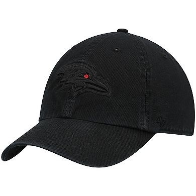 Men's '47 Black Baltimore Ravens Team Tonal Clean Up Adjustable Hat