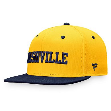Men's Fanatics Branded Gold/Navy Nashville Predators Heritage City Two-Tone Snapback Hat