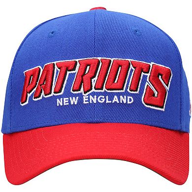 Youth Mitchell & Ness Royal/Red New England Patriots Shredder Adjustable Hat