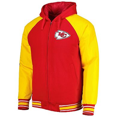Men's G-III Sports by Carl Banks Red Kansas City Chiefs Defender Raglan Full-Zip Hoodie Varsity Jacket